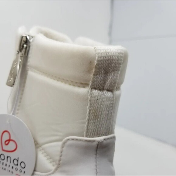 Blondo Daisy  Waterproof Lug Sole Boot in White Nylon - Picture 13 of 16